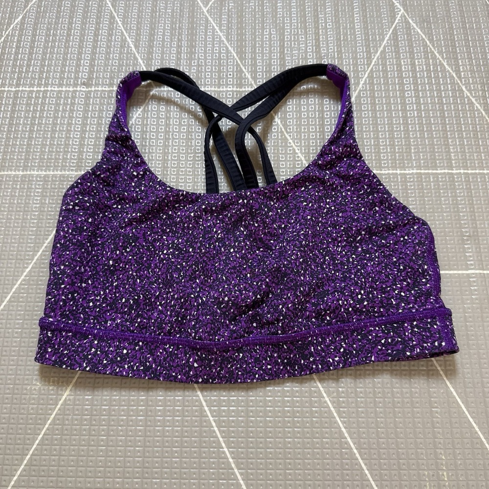 Lululemon Energy Bra 6 Flashback Static Purple Strappy
